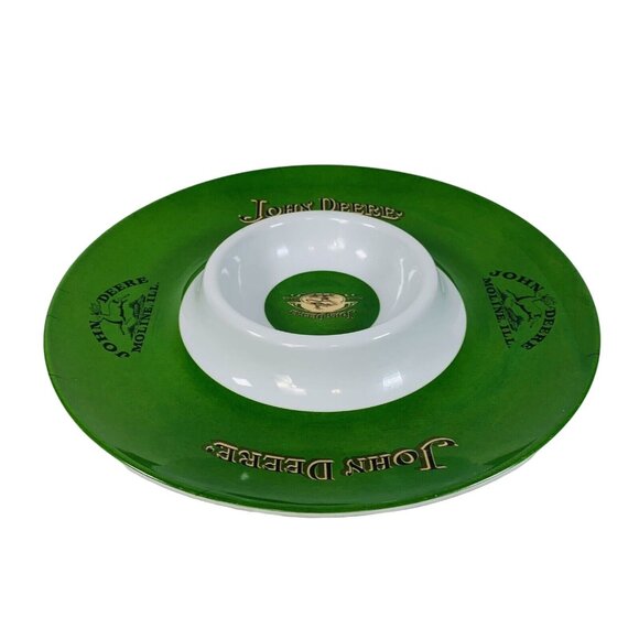 John Deere Green Chip Dip Serving Tray Melamine Ware 13" Farmhouse Kitchen Decor - Picture 6 of 13